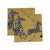 Caspari Zebras Paper Cocktail Napkins in Gold - 20 Per