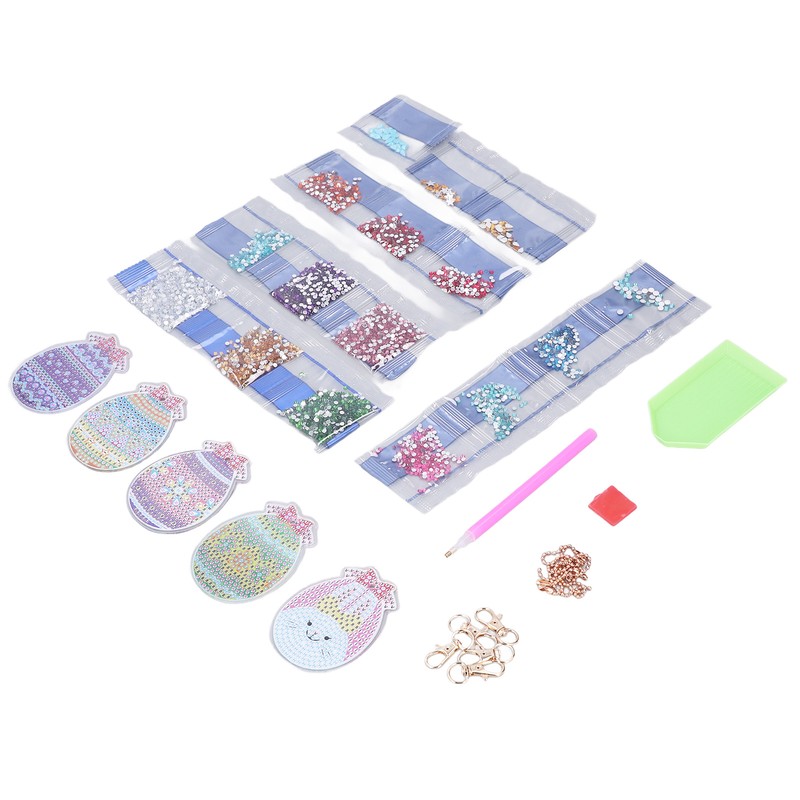5pcs Diamond Painting Keychain Kit Handmade DIY Cute Shape 5D