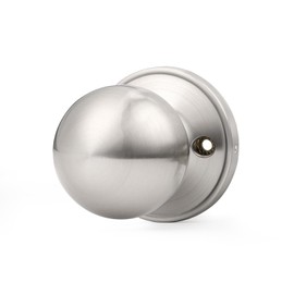 Probrico 1 Pack Dummy Door Knobs Brushed Nickel Finish, One Side Dummy Lever, Stainless Steel Half Handle for French Doors, Round Ball Knob