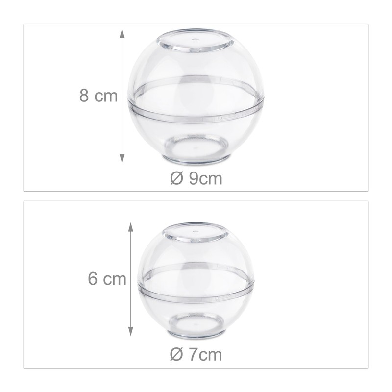 Relaxdays Food Storage Balls, Set of 6, Food Storage Containers