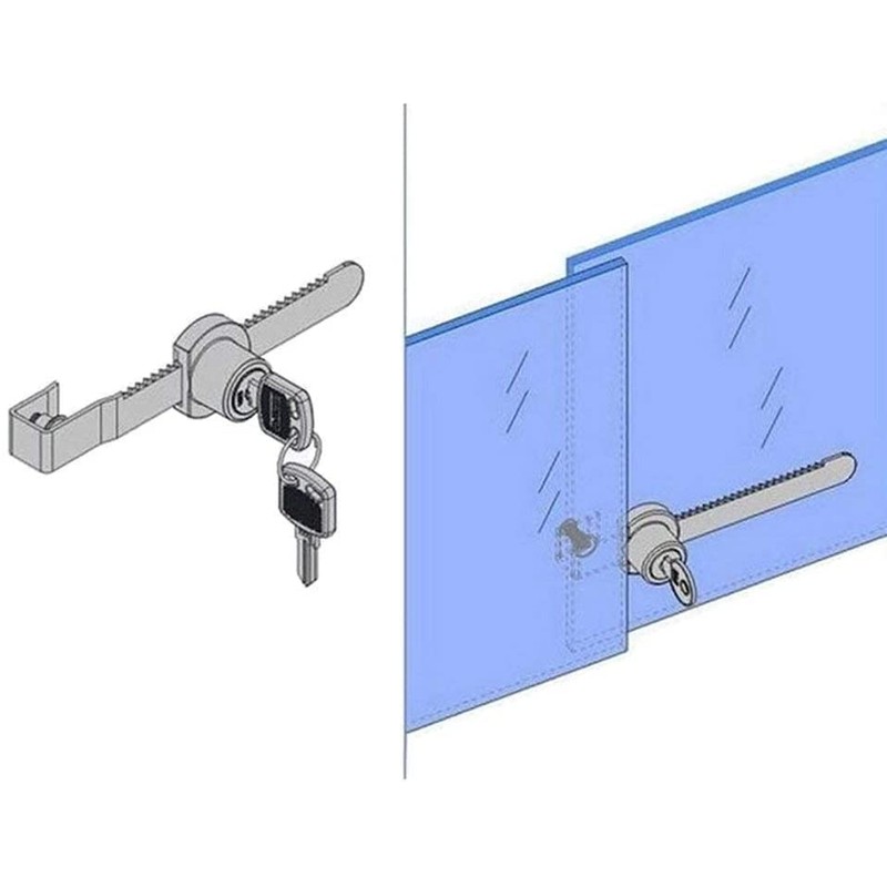 Sissinda Sliding Glass Door Ratchet Lock Display Case Lock with