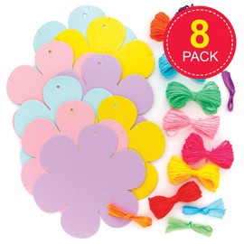 Baker Ross Flower Weaving Kits - Pack of 8, Weaving Kits for Kids (AX867)