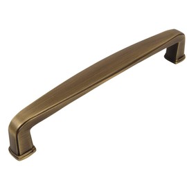 Cosmas 5 Pack 4392-128BAB Brushed Antique Brass Modern Cabinet Hardware Handle Pull - 5" Inch (128mm) Hole Centers