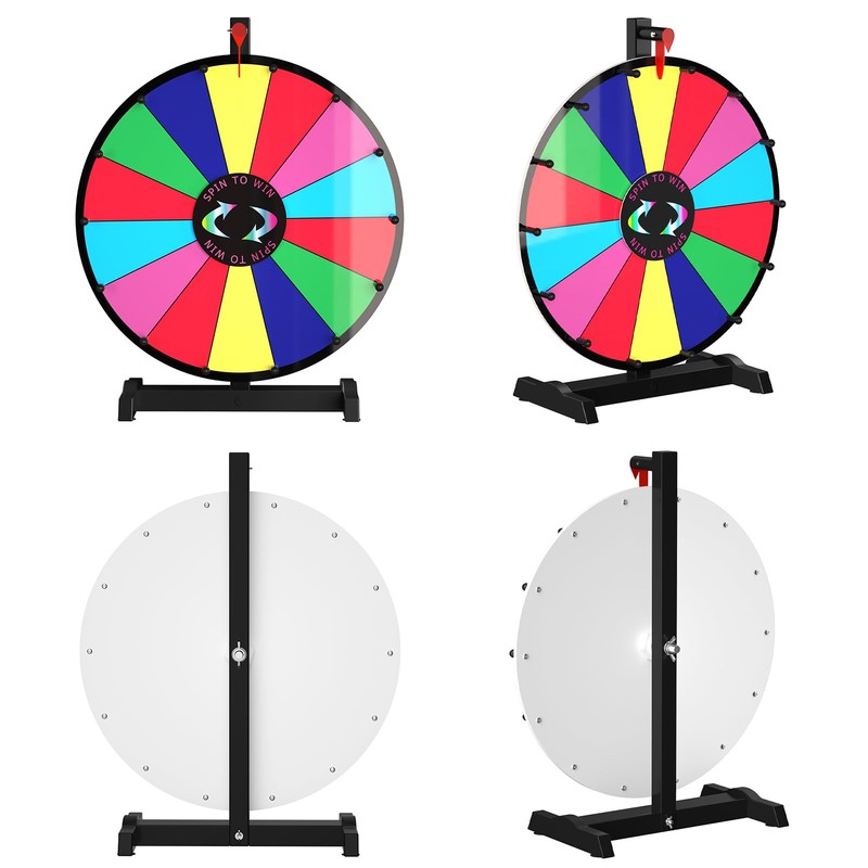 Facilife 18 Inch Prize Wheel Spinner with Stand, 14 Slots