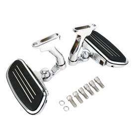 VASTMT Motorcycle Passenger Footboards with Adjustable Bracket Streamliner Passenger Footboard Mount Kit Fit for Harley Touring Road King Road Glide Street Glide Electra Glide 1993-Up