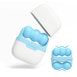 CatMoz Cooling Ice Roller Face Roller for Face, Eyes, and Face Lines, Chills About 30 Minutes in 15 Minutes, W&V Double Head, Cooling Pouch Included, Sensitive Skin, Blue