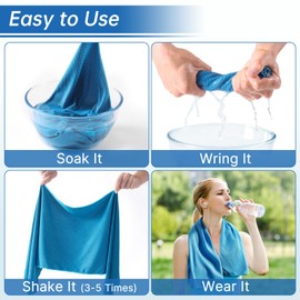 DOFOWORK Cooling Towels - 4 Pack Cooling Towel, 40"x12", Microfiber Soft Breathable Cooling Towels for Neck and Face, Cooling Towels for Hot Weather, Workout & More Activities