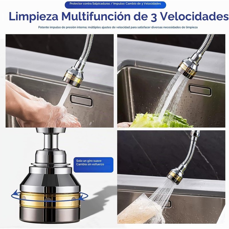 Accesorio de Rociador de Grifo, 360 Grados Grifo de Extensi?n