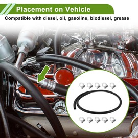 HOPESPANNER 5/8" Fuel Line Kit 5.01ft Vacuum Hose Automotive Fuel Hose with Clamps 1 Set