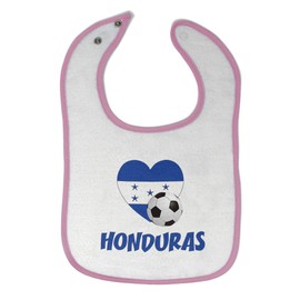 Toddler & Baby Bibs Burp Cloths Heart Flag Soccer Ball Honduran Soccer Honduras Football Cotton Baby Items for Baby Girl & Boy White Soft Pink Design Only