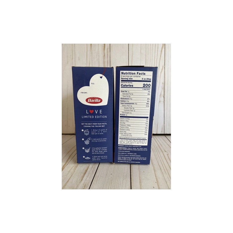 Barilla Limited Edition Heart Shaped Pasta Exp 7-2027 2 Boxes