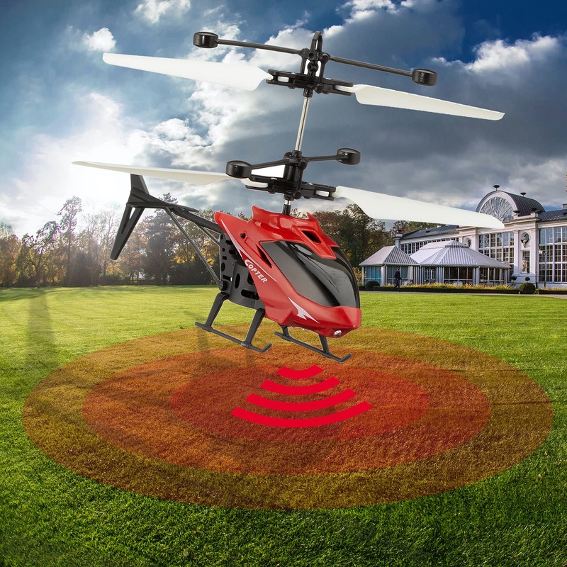 Cepewa Infrared Helicopter Flying Approx. 16 cm Hand-Controlled Self-Flying USB