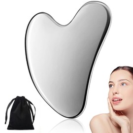 Gua Sha,Herramienta de masaje de acero inoxidable Guasha,Herramienta de Guasha Facial,para terapia de acupuntura facial y corporal,belleza y relajación de los músculos del cuerpo (A)