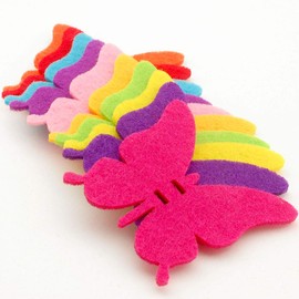 Summer-Ray 100pcs Colorful Felt Butterfly Lollipop Tag/Candy Holder for Parties