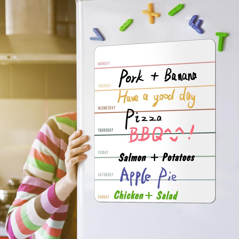 2 Pieces Magnetic Weekly Dry Erase Boards Erasable Weekly Calendars
