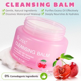 XIAMOFUZHOU Cleansing Balm Makeup Remover - 3.38 Oz Cherry Scented Moisturizing Hydrating Deep Nourishing Travel-friendly Smooth Face Cleanser Makeup Remover Clear Cleansing Balm for All Skin Types