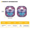 Glomenade Moon Dragonfly Floral Print 2-Piece Auto Windshield Sun Shade