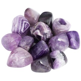 SUNYIK 1LB Amethyst Tumbled Polished Stones 0.7''-1.3'', Healing Crystals for Jewelry Making, Reiki Chakra Balancing, Assorted Bulk Smooth Stones for Crafts Meditation & Decor