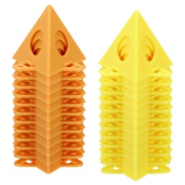 PATIKIL Painting Stands, 24in2 Sets ABS Plastic Mini Cone Paint Stands Risers Support for Painter Elevated Canvas Door Cabinet, Yellow, Champagne