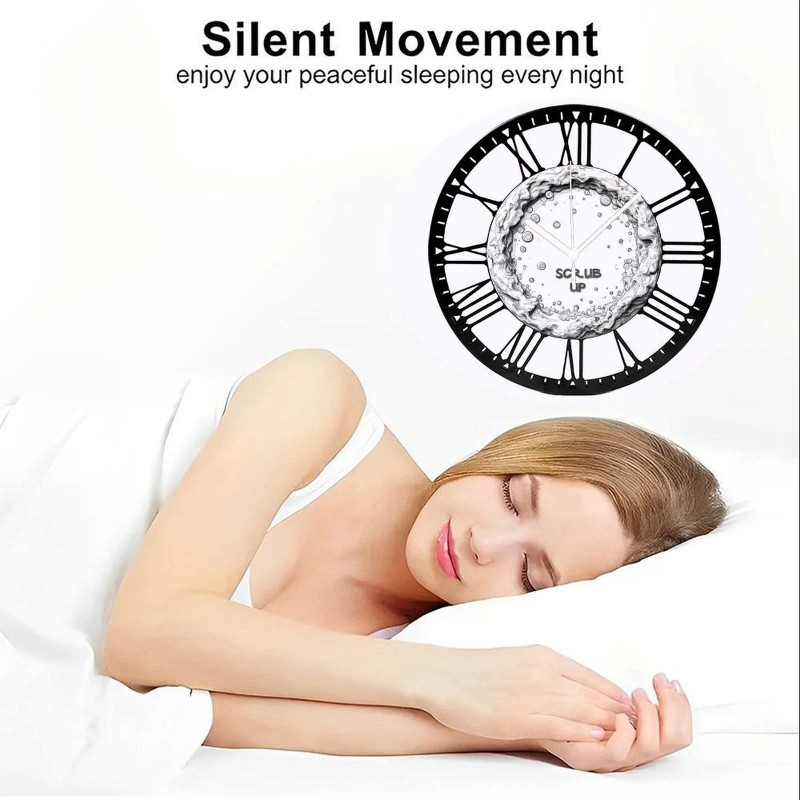 25cm Round Iron Wall Clock with a Celestial Motif and
