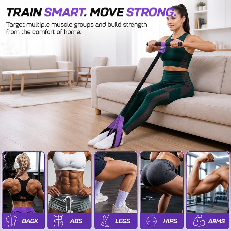 Upgraded Pedal Resistance Band with Handles – 75LB Multifunction Pilates