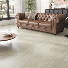 VEELIKE Beige Stone Peel and Stick Floor Tile Marle Vinyl Floor Tiles Peel and Stick Waterproof Vinyl Flooring Sheet 24 Pack Sticky Laminate Flooring for Bedroom Bathroom Kitchen Living Room 12''x12''