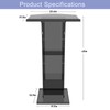 DigDozer Acrylic Podium Stand with Storage Shelf,Segmented Black Lecterns &