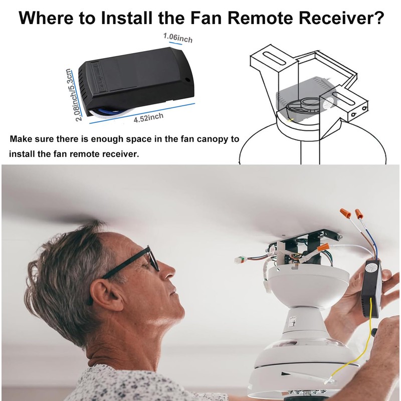 LPHUMEX Universal Ceiling Fan Remote Control Kit, 3-in-1 AC Motor