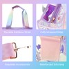 PuTian Large Iridescent Tote Bag for Women with Zipper |