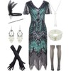 Women 1920s Gatsby Vintage Sequin Flapper Fringe Party Plus Dress