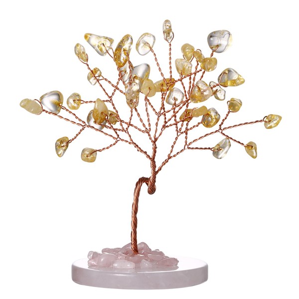 Aroncent Handcrafted Crystal Energy Tree: Natural Citrine Crystal Money Tree