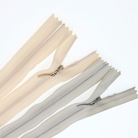 16 Inch 10PCS Invisible Nylon Coil Zipper,Clothing Zipper,Hidden Zipper DIY Sewing Tools for Tailor Sewing Crafts(5 pcs Grey and 5 pcs Beige 40.6cm) SHUNLI