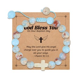 BAYLAY Baptism Gifts for -Baptism Bracelet for, Cross Bracelet for Teen Women Baptism Gifts for Women Teenager Teen Baptism Gifts Stocking Stuffers for Teen