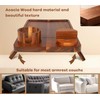 Couch Arm Table,DUBLEYONG,Acacia Wood Sofa Arm Tray with Couch Cup