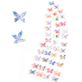 HUIANER Miniature Resin Butterflies 40pcs Dollhouse Miniature Tiny Butterflies Fairy Garden Dolls Toy Moss Landscape Decoration DIY Craft Home Decor