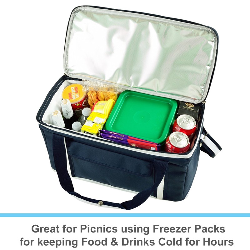 Picnic at Ascot 8025-BLB 42 Can Hybrid Semi-Rigid Folding Cooler,