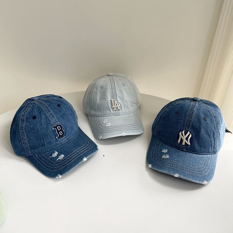 Baseball Hat Embroidery Letter Adjustable Unisex Denim Baseball Fitted Hat