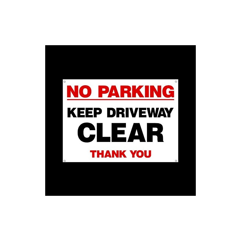 No Parking Keep Driveway Clear 3mm Metal Sign with 4