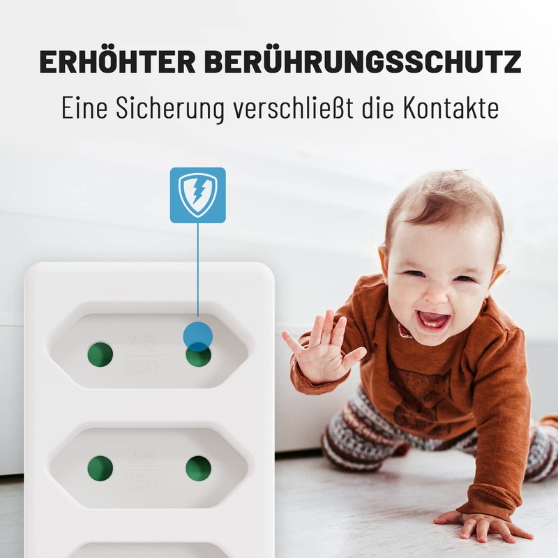 Greate 6 x 4-Way Socket for Euro Plugs up to