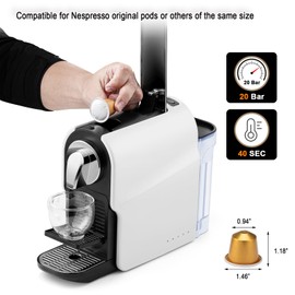 beanglass Espresso Pod Machine for Home, Capsule Coffee Maker for NS Original Pods, 20 Bar High Pressure Pump, 22oz Removable Water Tank, Adjustable Cup Tray, 1350W