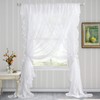 NICETOWN Voile Sheer White Ruffle Curtains, Rod Pocket 3 Layers