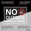 No Outside Food or Drink Sign, Clear Self Adhesive Vinyl