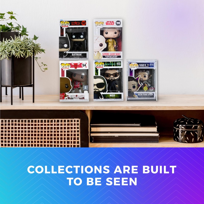 8 Crystal Clear Hard Plastic Funko Pop Protectors, Stackable Display