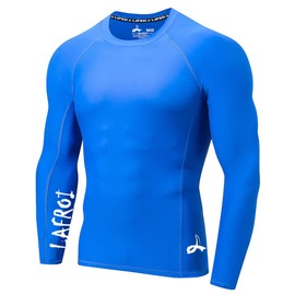 LAFROI Men's Long-Sleeved UPF 50+ Compression Shirt, Rash Guard, CLYYB