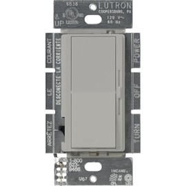 Lutron Diva LED+ Dimmer Switch for Dimmable LED, Halogen and Incandescent Bulbs, 250W/Single-Pole or 3-Way, DVCL-253P-GR, Gray