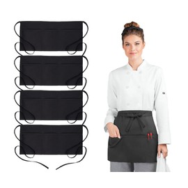 Avalon Kitchen Server aprons with 3 Pockets - Waitress Apron - Waist apron 24x12 Inches Made from 100% Polyester half apron