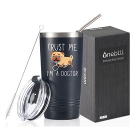 Onebttl Veterinary Gifts, Vet Tech Gifts, Appreciation Gifts for Veterinary Technologists on Christmas and Birthday, 20 oz Stainless Steel Insulated Tumbler - Dogtor