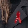 CRAFFANCY 100 Pcs Red Satin Ribbon Pins, Memorial Ribbon Brooches