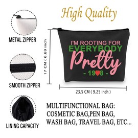 JXGZSO Pink and Green Sorority Gift I’m Rooting For Everybody Pretty Make Up Bag Graduation Gift For Sorority Sister (Everybody Pretty B)
