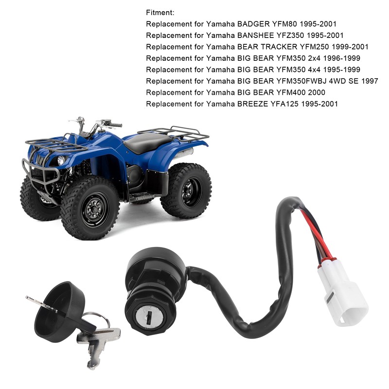 ATV Ignition Switch Key 4BD‑82510‑00‑00 Replacement for Yamaha BADGER YFM80